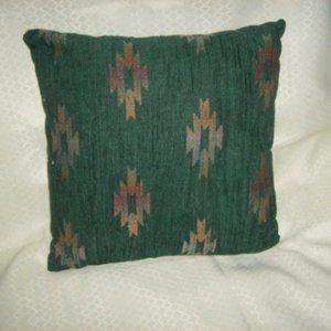 Accent Pillow 15" Custom Made Southwestern Upholstery Fabric Chenille Vintage